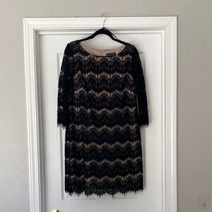 Jessica Howard Black and Cream Lace Dress